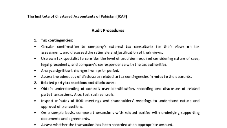 ICAP Audit Procedures: Comprehensive Guide for Tax, Revenue, and Asset ...