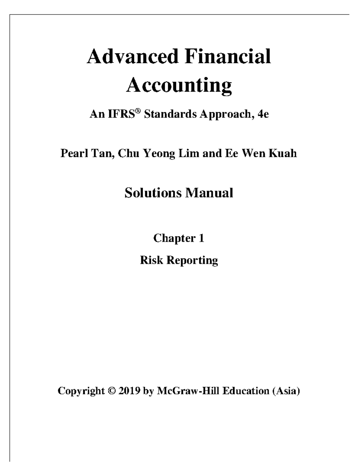 Solution Manual for Advanced Financial Accounting (IFRS) 4th Edition ...