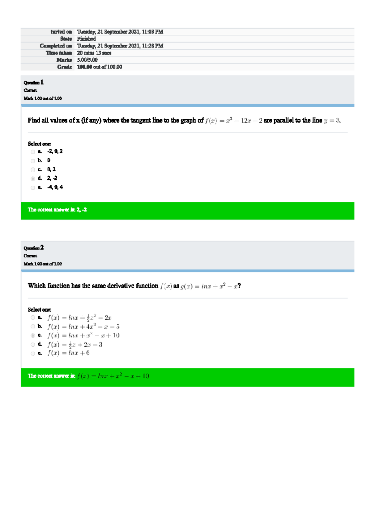 Quiz 3 Math 1211 - Complete Solutions and Answers - Studocu