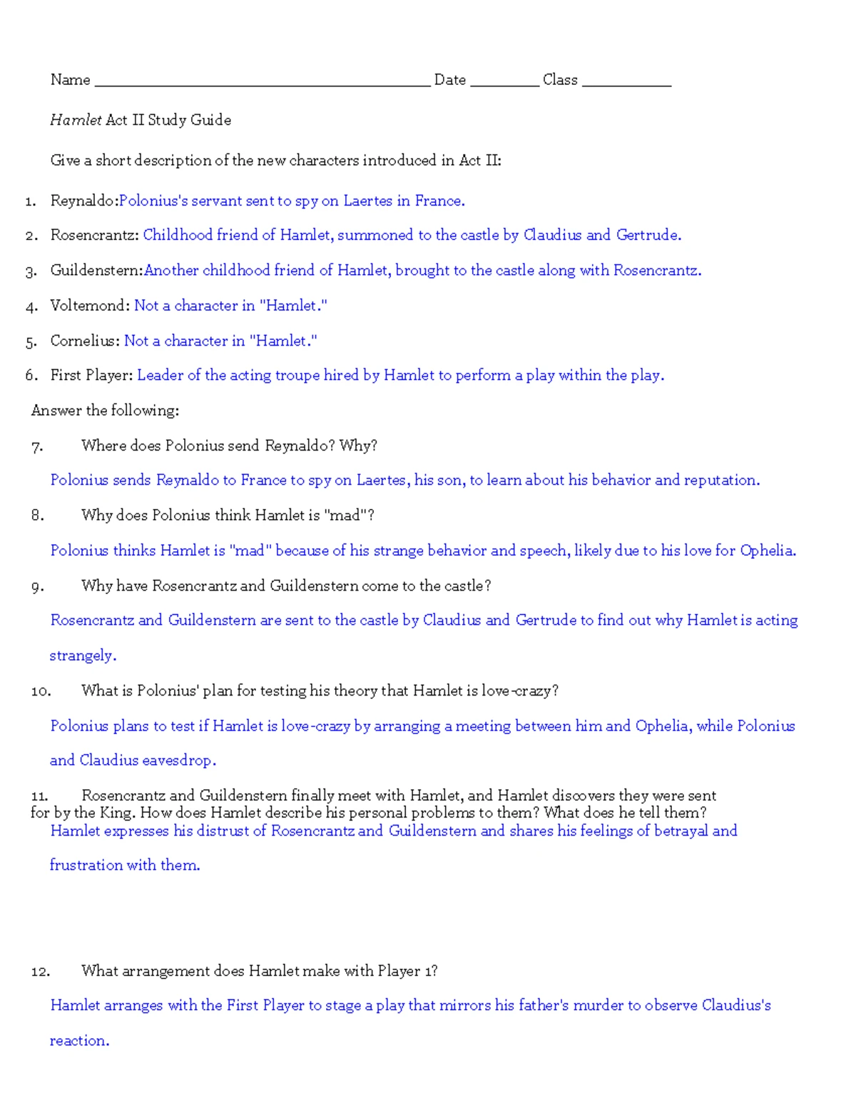 Hamlet Act V Study Guide: Insights and Analysis for Study Success - Studocu