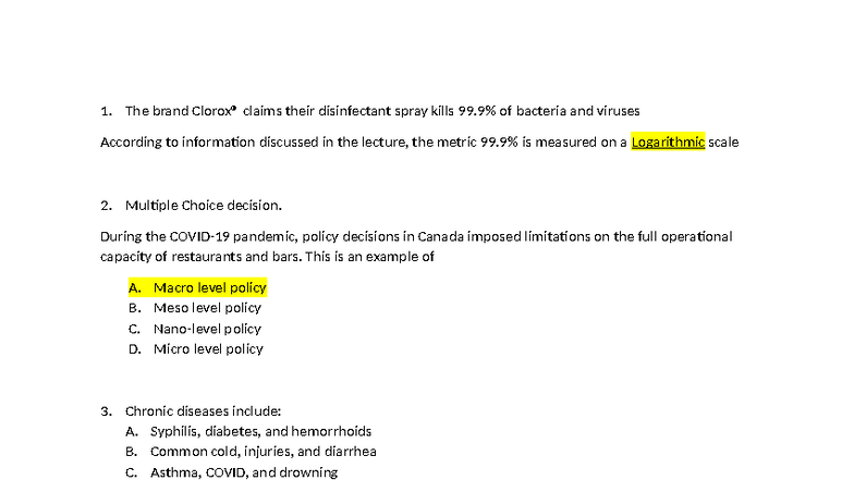 Questions SPH - Document Preview