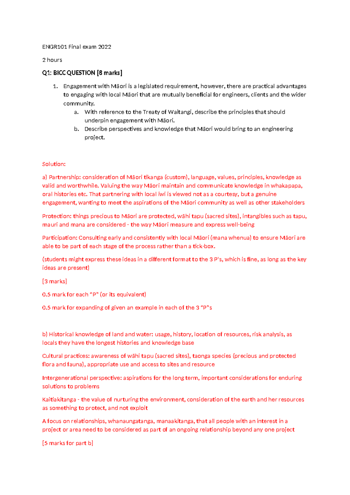 2022 ENGR101 Final Exam Solution Guide: Key Concepts & Answers - Studocu