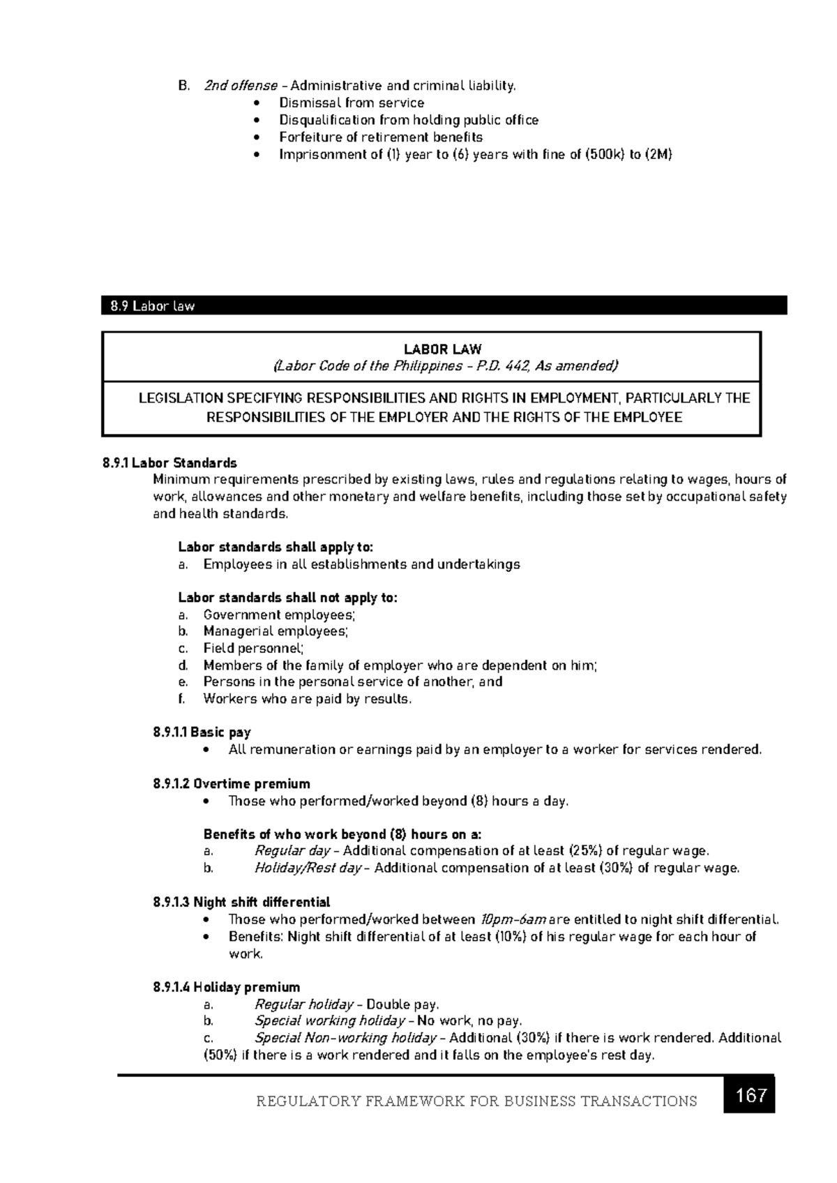 RFBT 8.9 Labor Law and Social Security Regulations Overview - Studocu