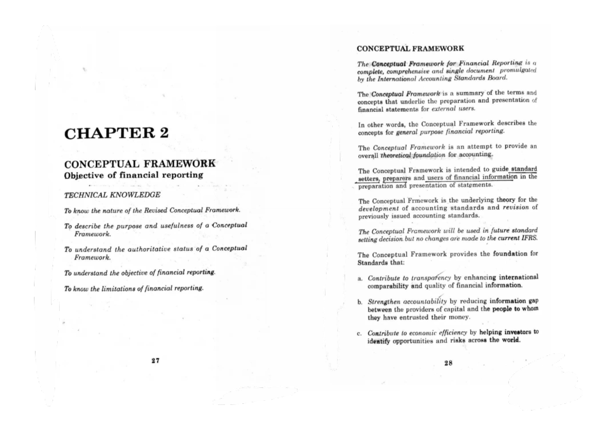 C2 - Chapter 2: Conceptual Framework for Financial Reporting Notes ...