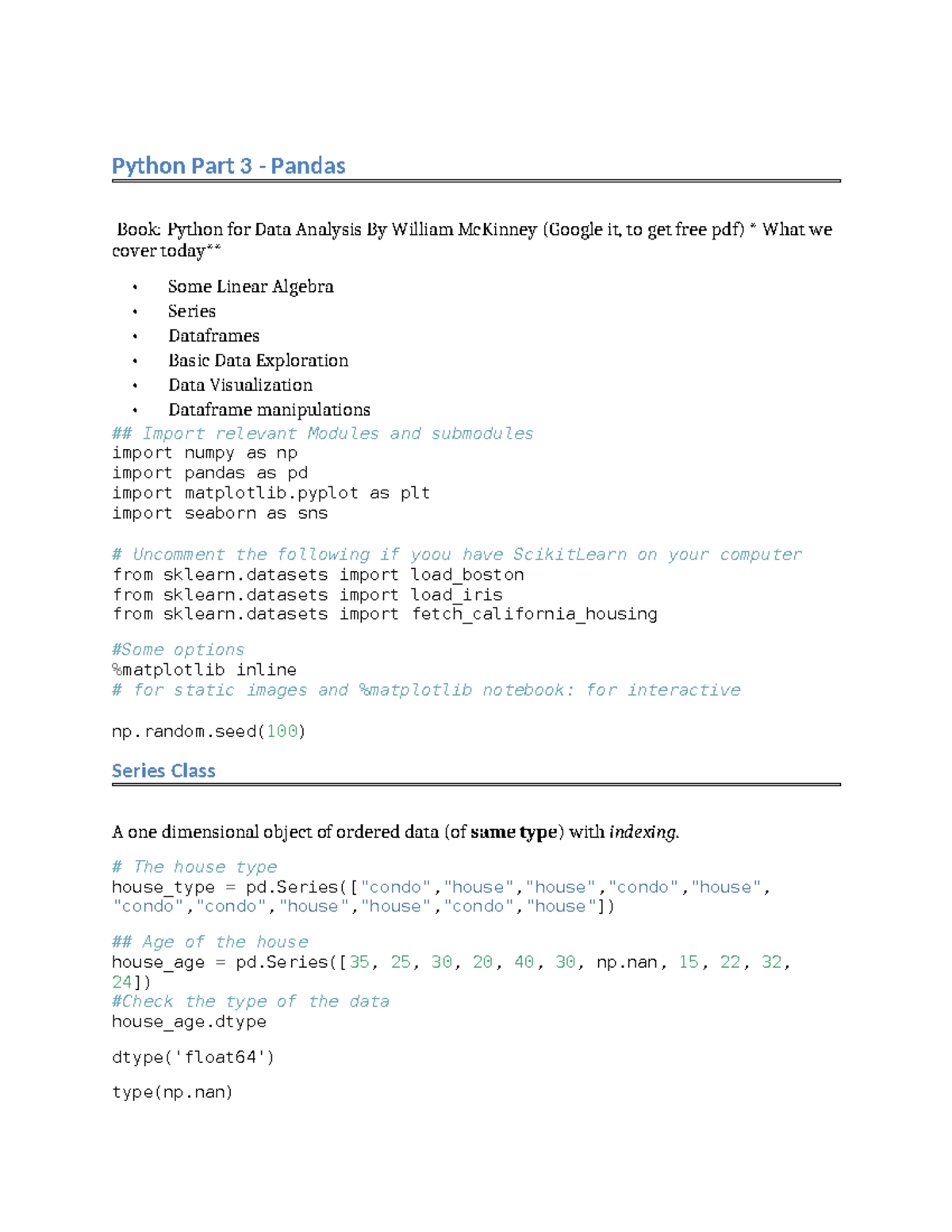 Python Basics Part 3 - Data Analysis with Pandas (CS101) - Studocu