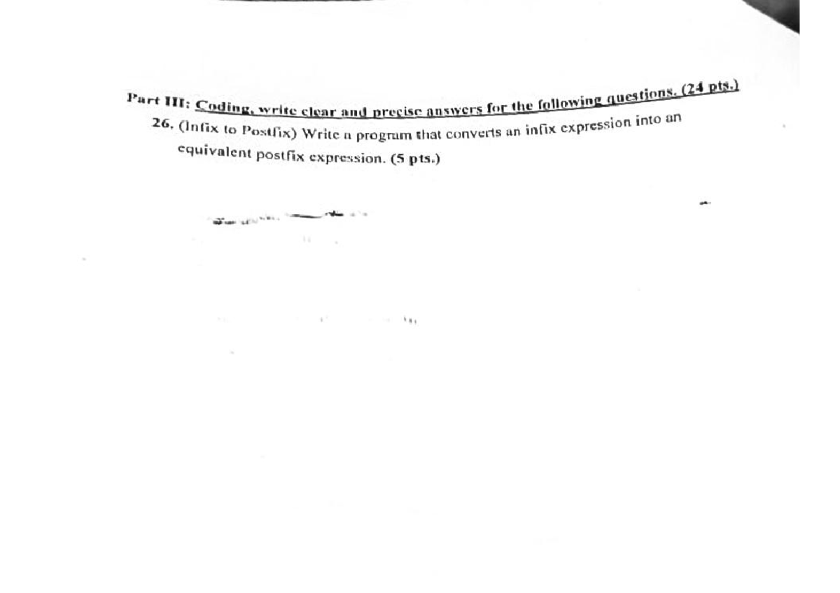 DSA 101 Final Exam - Infix to Postfix Conversion and Tree Traversals ...
