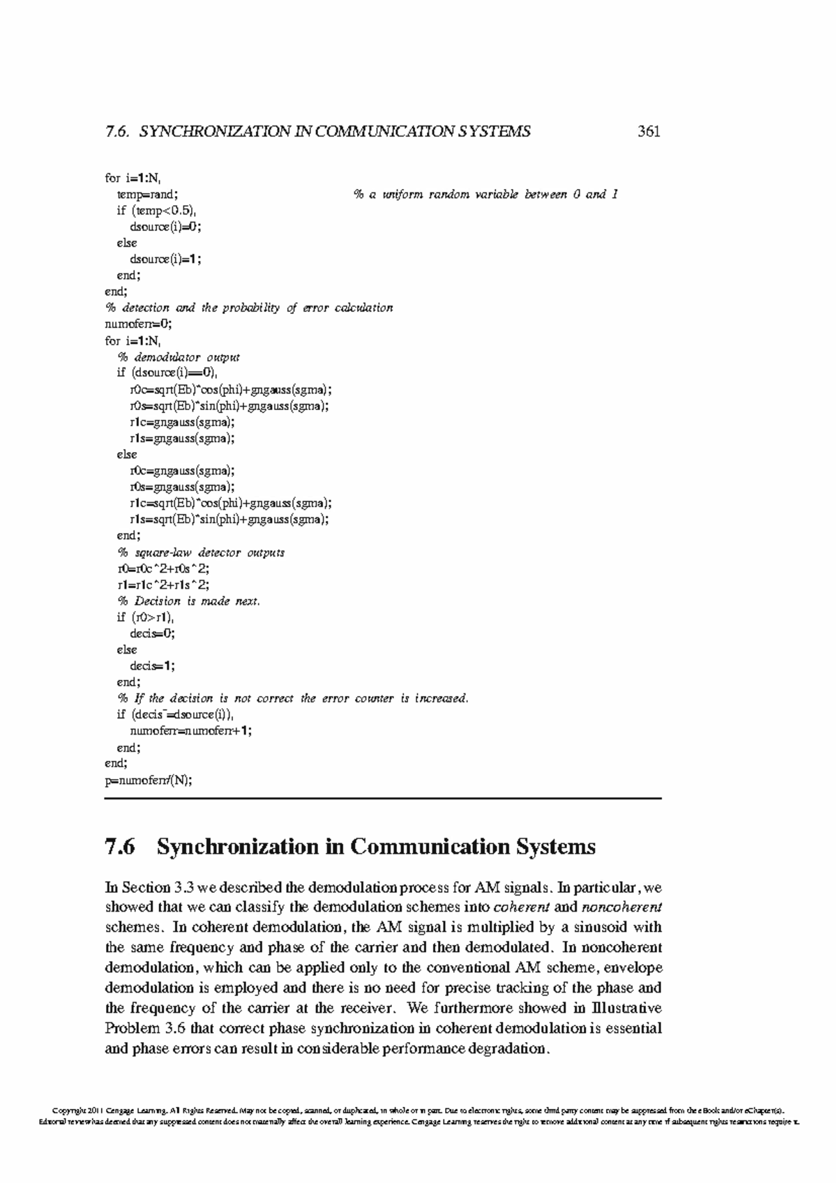 Synchronization in Communication Systems: Course N Overview and ...