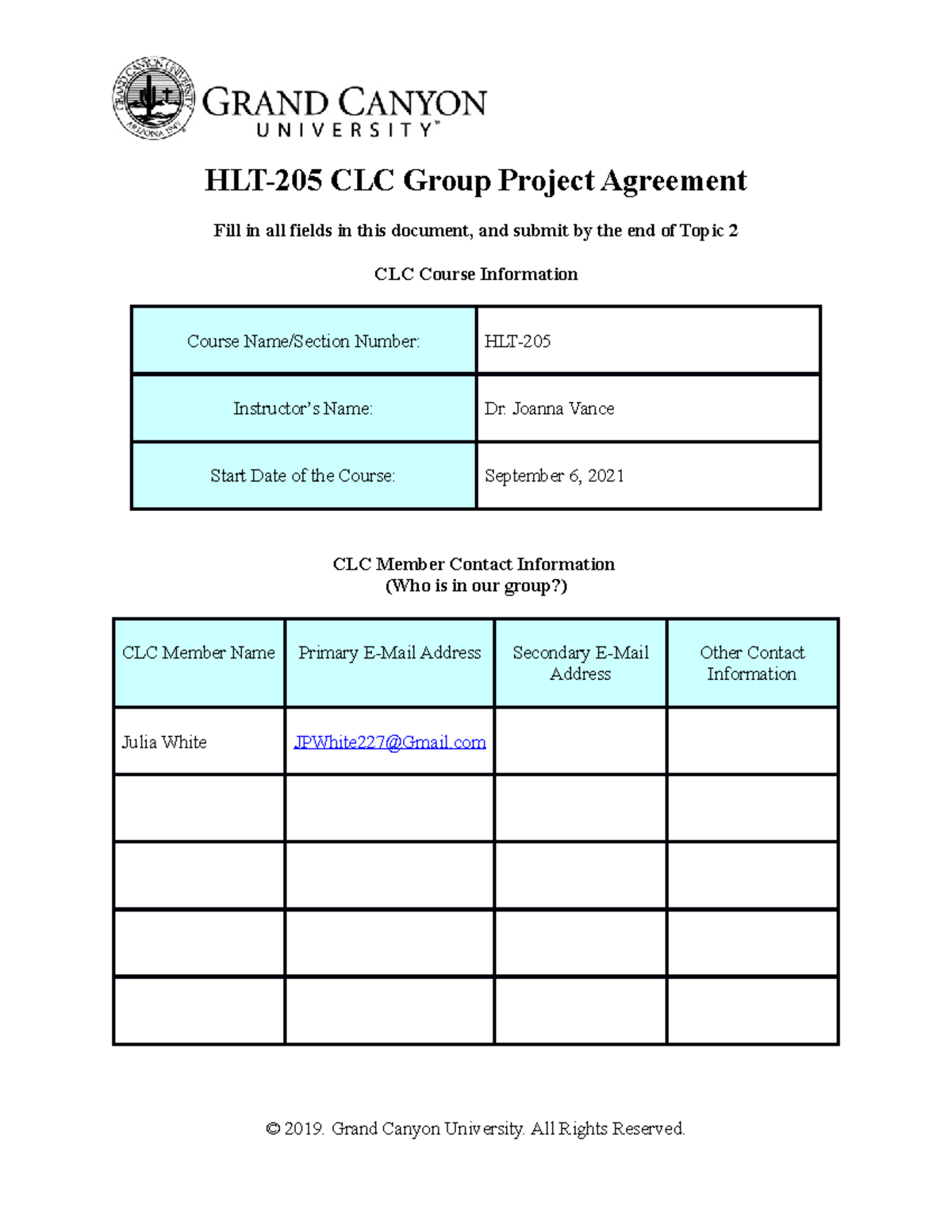 CLC Group Project Agreement Instructions Guide for Team Success - Studocu