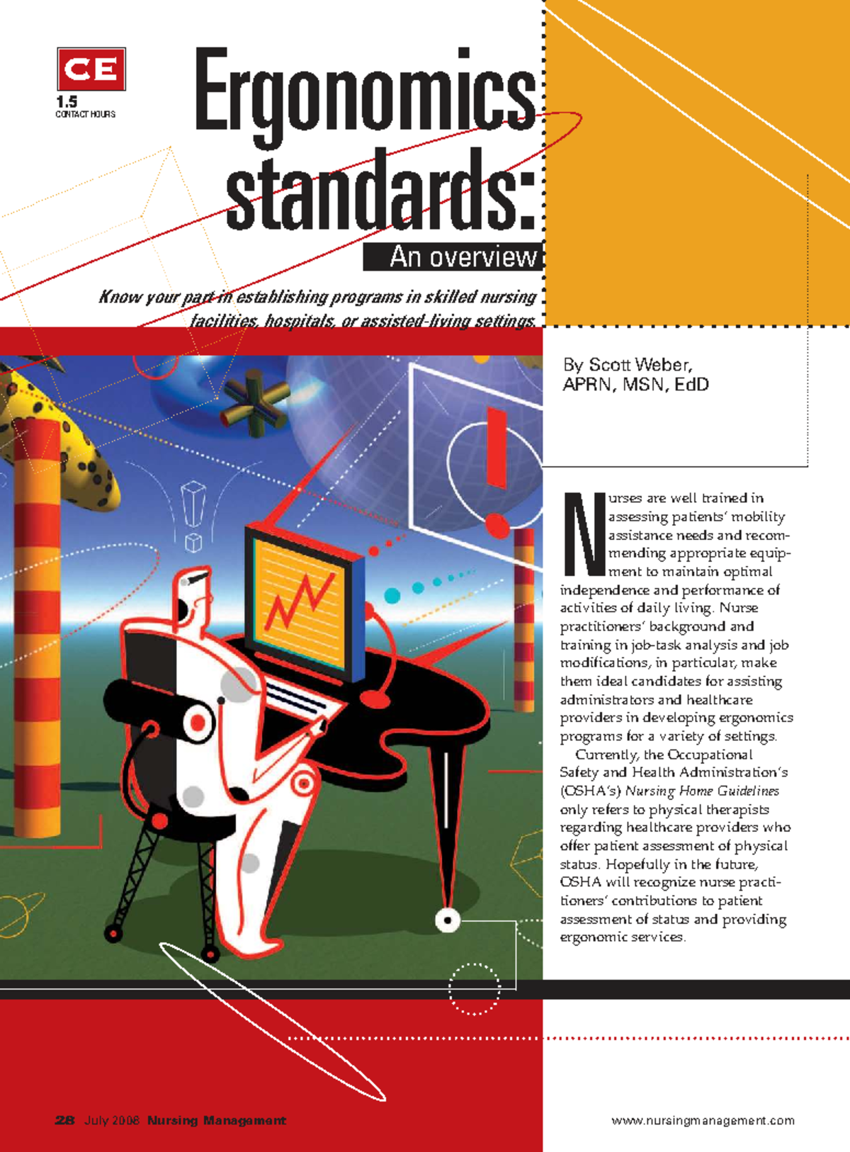 CE 1.5 CONTACT HOURS Ergonomics standards: An overview and ...