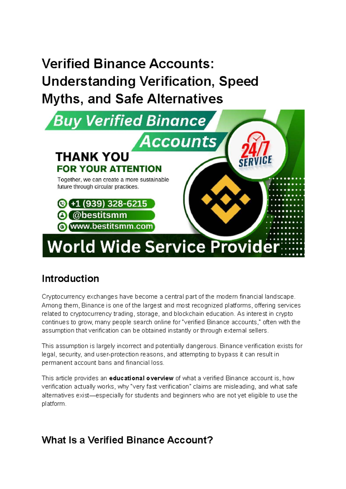 Understanding Verified Binance Accounts: Myths, Risks, and Alternatives -  Studocu