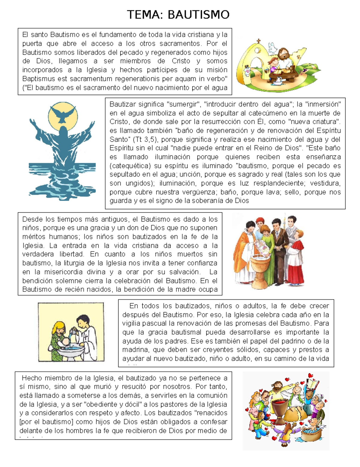 TEMA: BAUTISMO - Fundamentos y Significado en la Vida Cristiana - Studocu