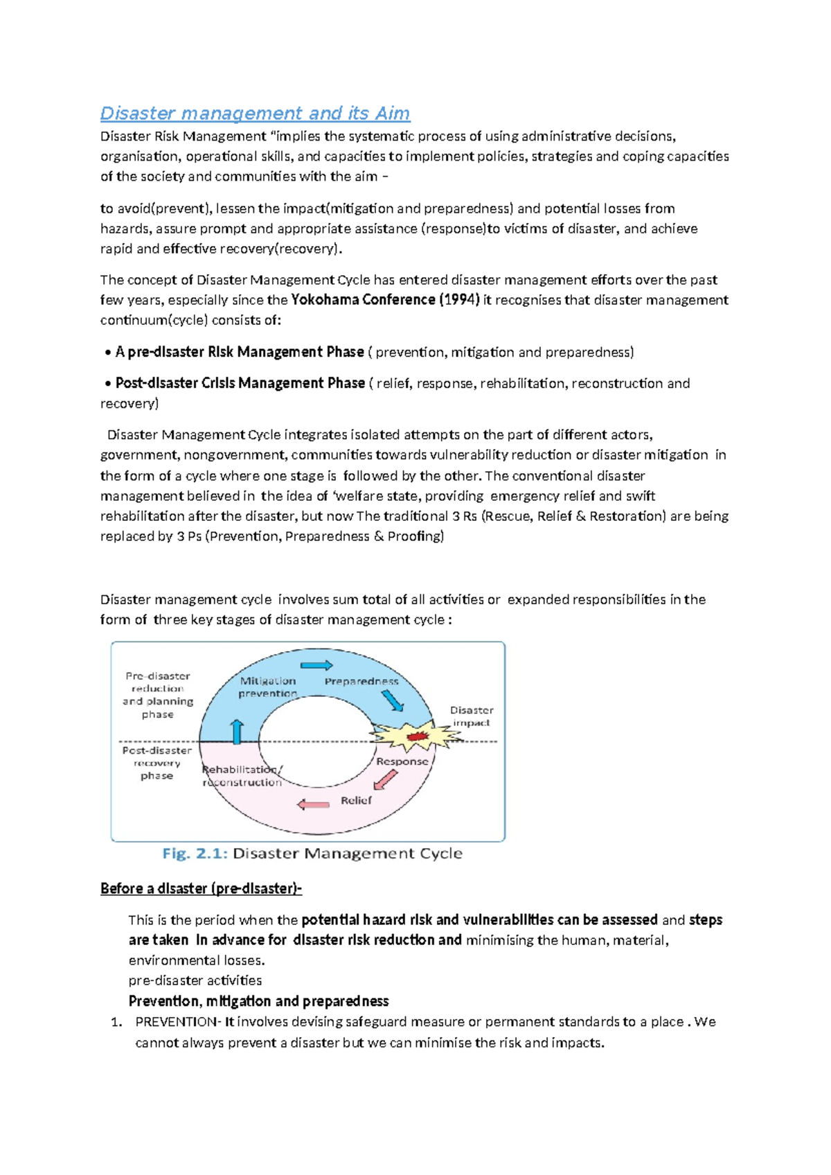 Disaster Management Strategies: A Comprehensive Overview (GEOG 101 ...