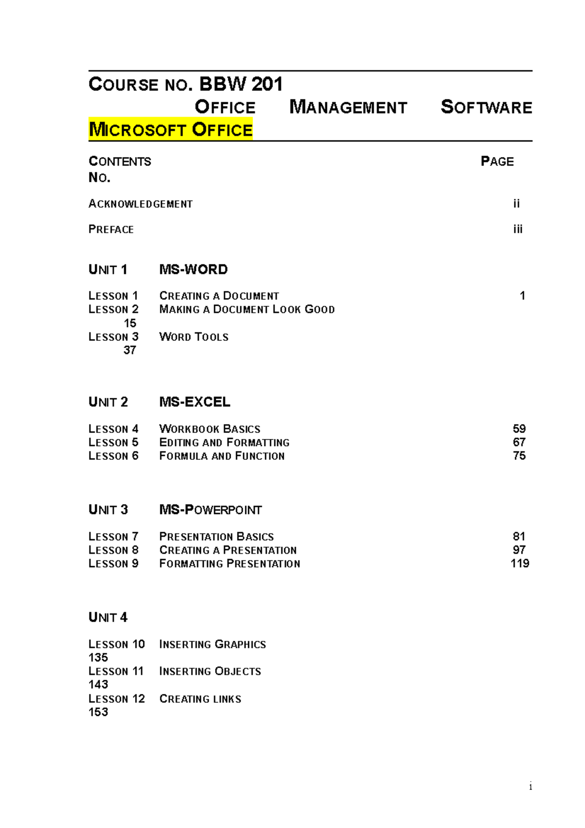 BBW201 Final Exam Notes: Unit 1 - MS Word Document Creation - Studocu