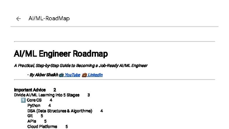 AI & ML Roadmap: A Practical Guide to Becoming an Engineer - Studocu