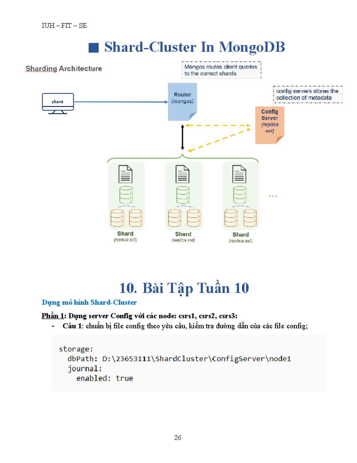 IUH FIT SE MongoDB Practical Exercises - Week 10 - Studocu