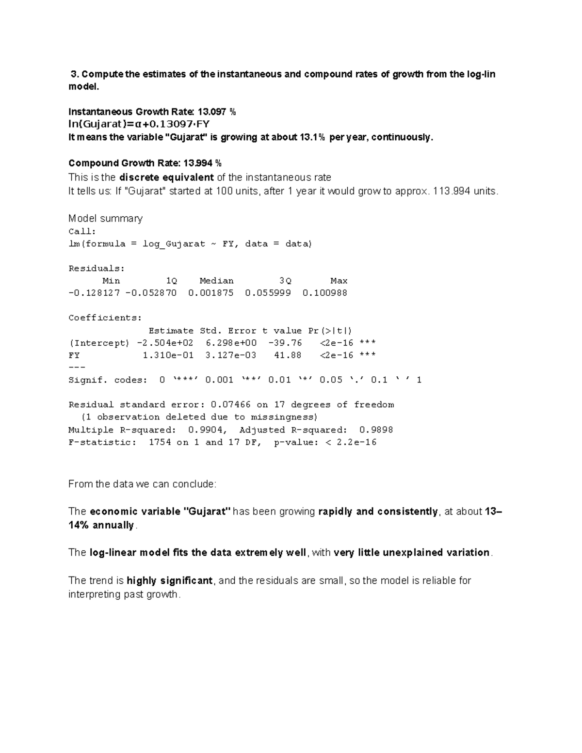 Q4 - Estimating Instantaneous & Compound Growth Rates - Studocu