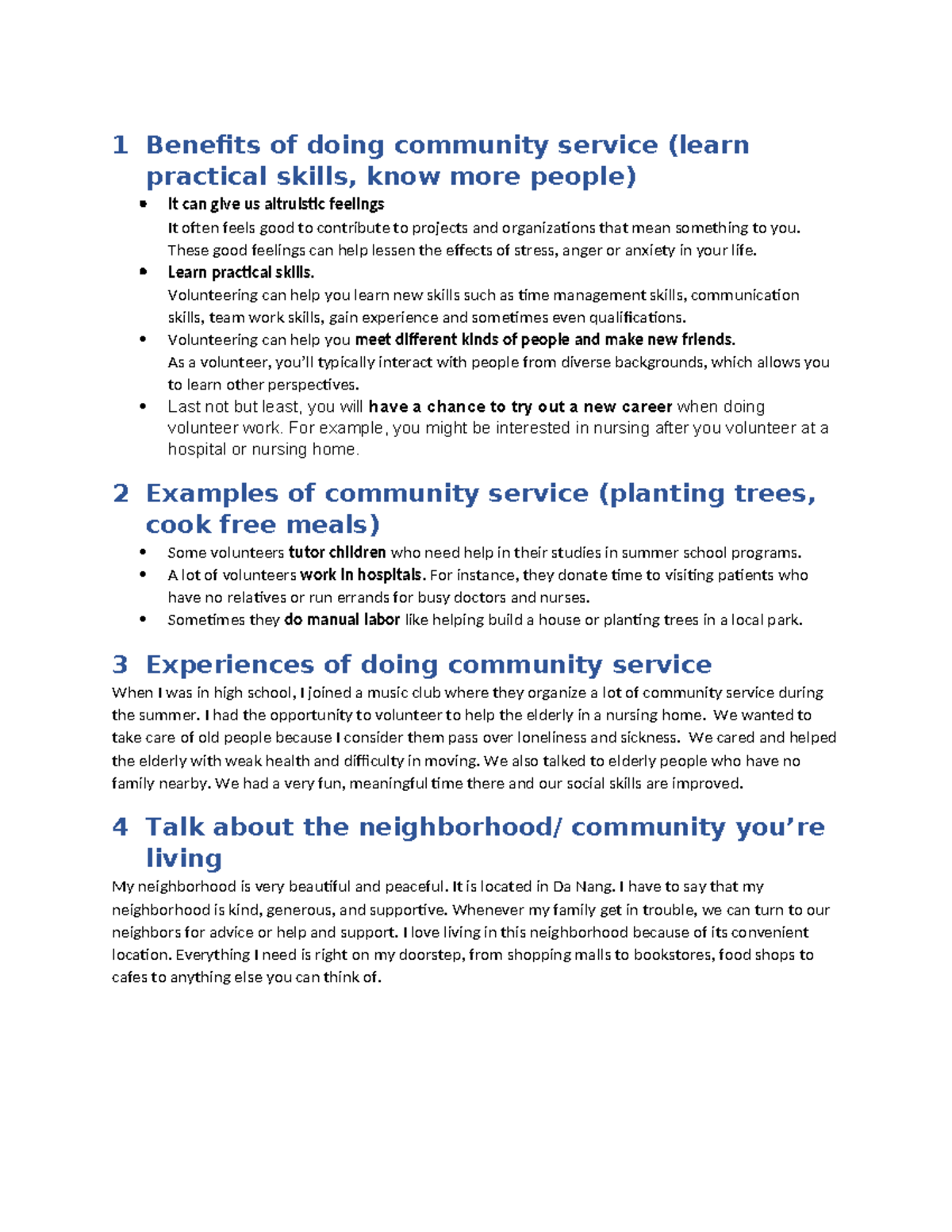 Unit 2: The Importance and Impact of Community Service - Studocu