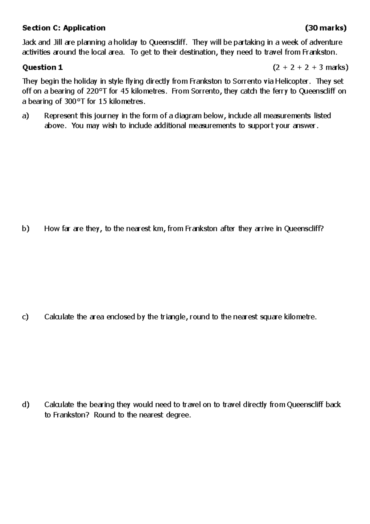 Practice Test - Section C: Application (30 marks) - Studocu