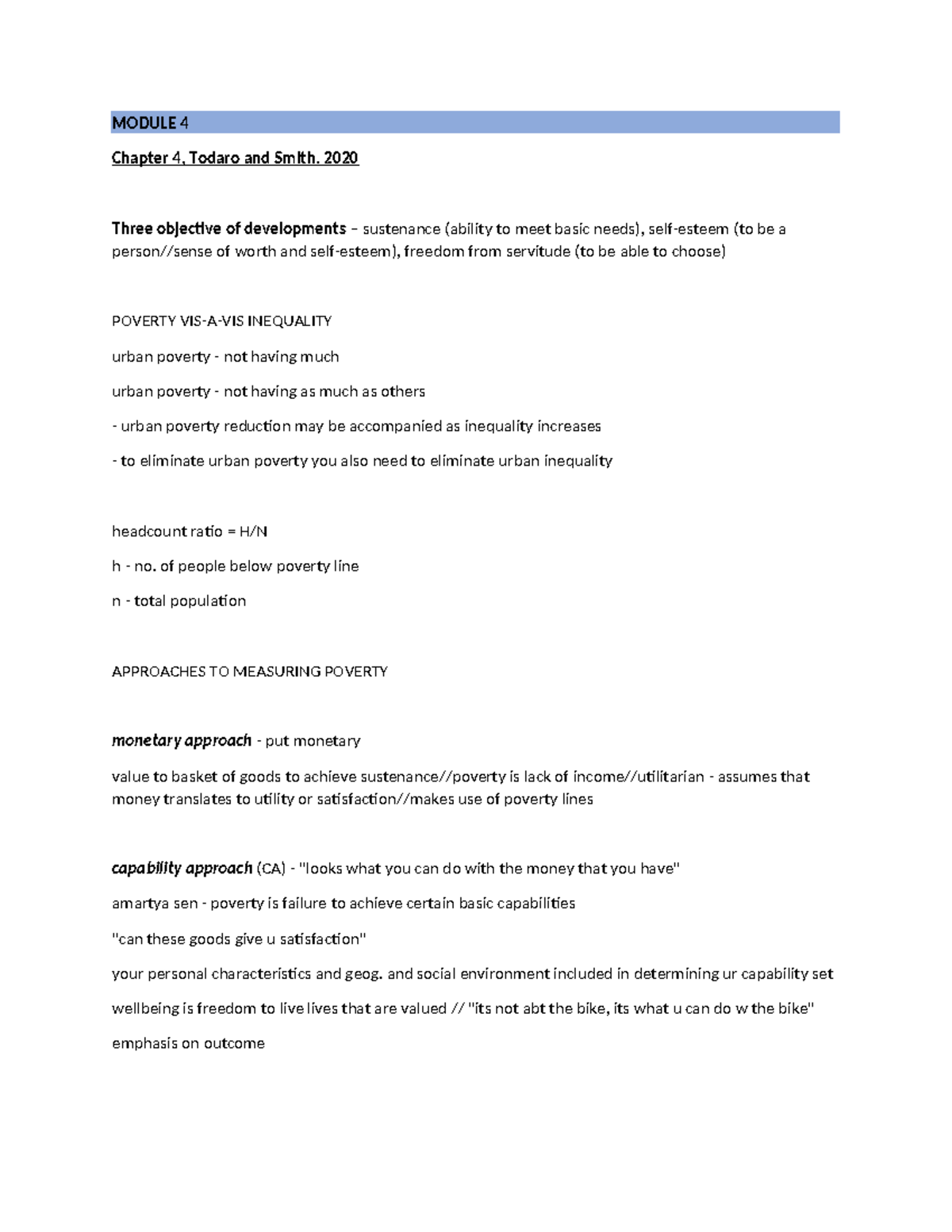 Final Exam - Notes on Economic Development (ECON 101) - Studocu