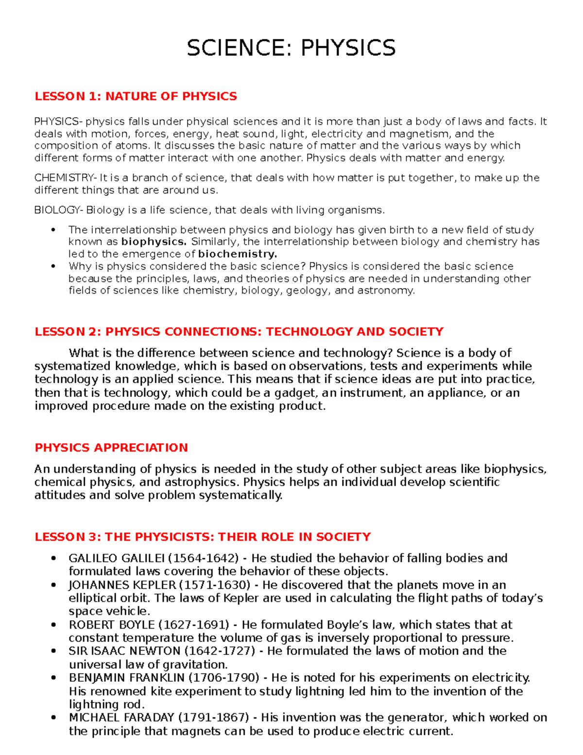 Physics Reviewer - College Entrance Test Study Guide - Studocu