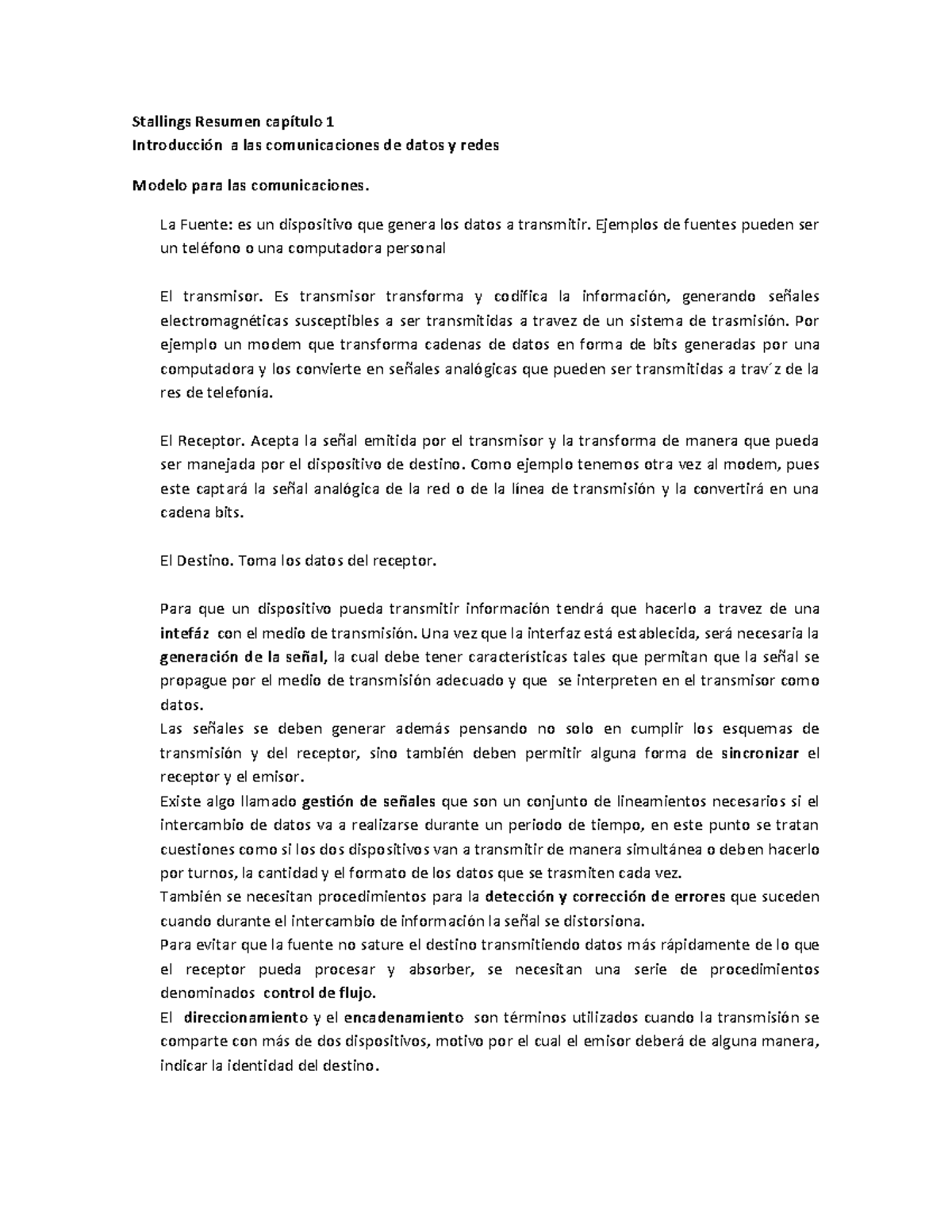 Edoc - Abcdh - Stallings Resumen capÌtulo 1 IntroducciÛn a las ...
