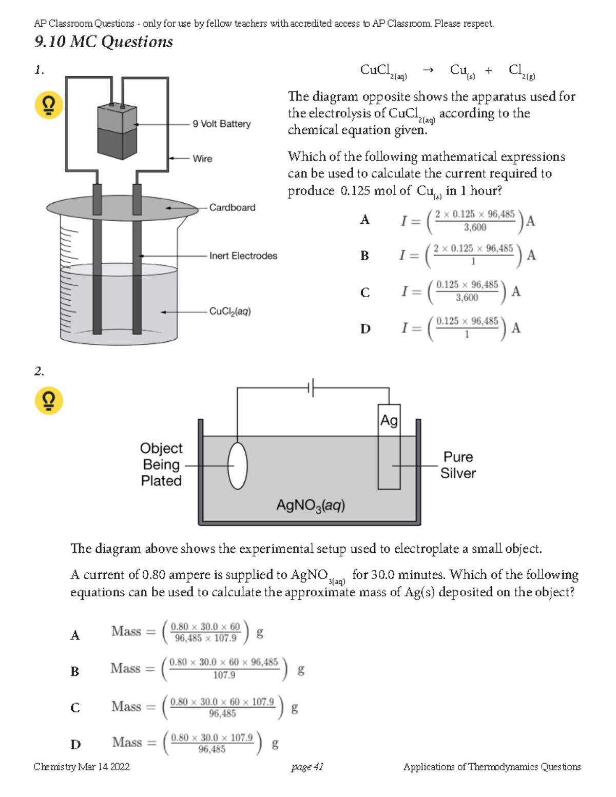 9.10 - Electrochemistry Practice Problems and Solutions - Studocu