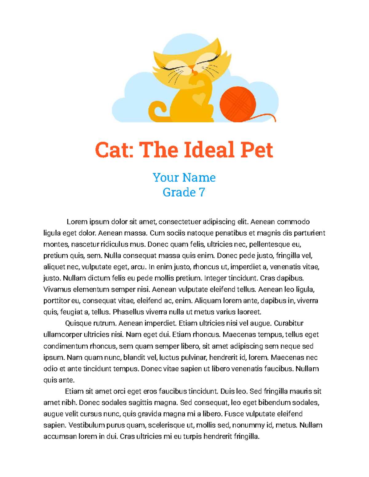 Grade 7 Essay: Why Cats Make the Perfect Pets - Studocu