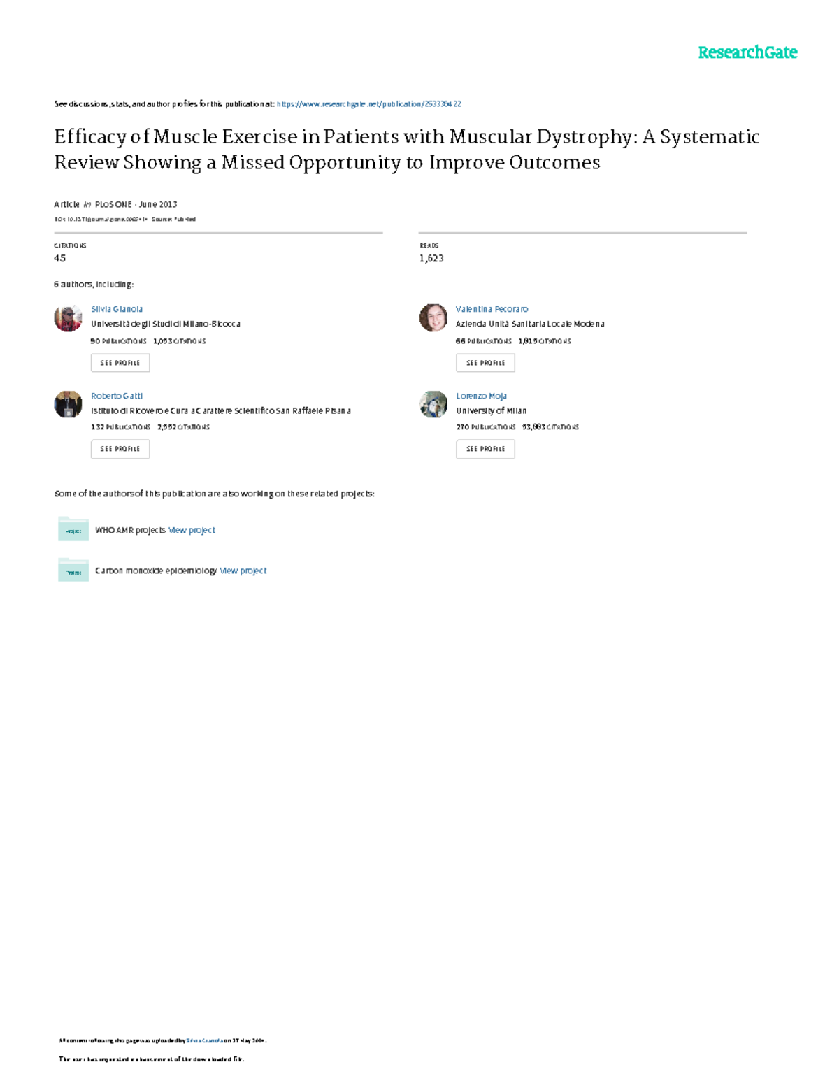 Efficacy of Muscle Exercise in Muscular Dystrophy: A Systematic Review ...