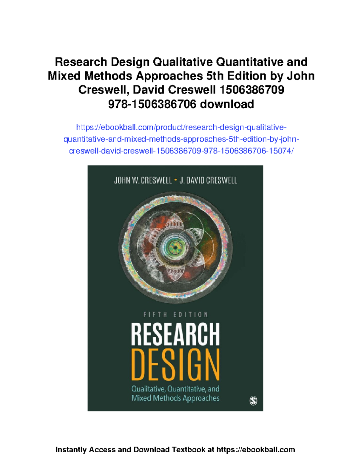 Research design: Qualitative, quantitative, and mixed methods ...