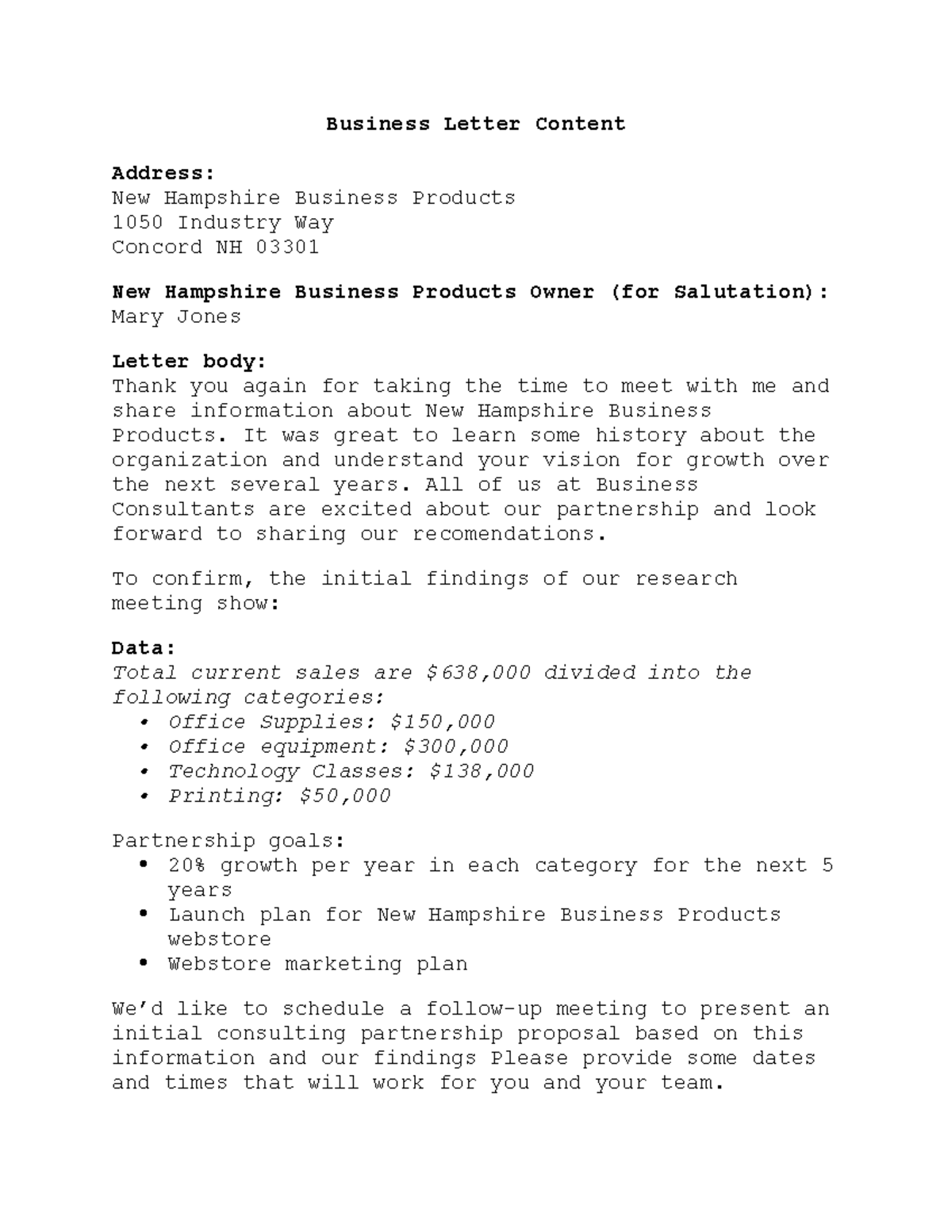 IT 100 Business Letter Module 2 Assignment: Client Follow-Up Draft ...