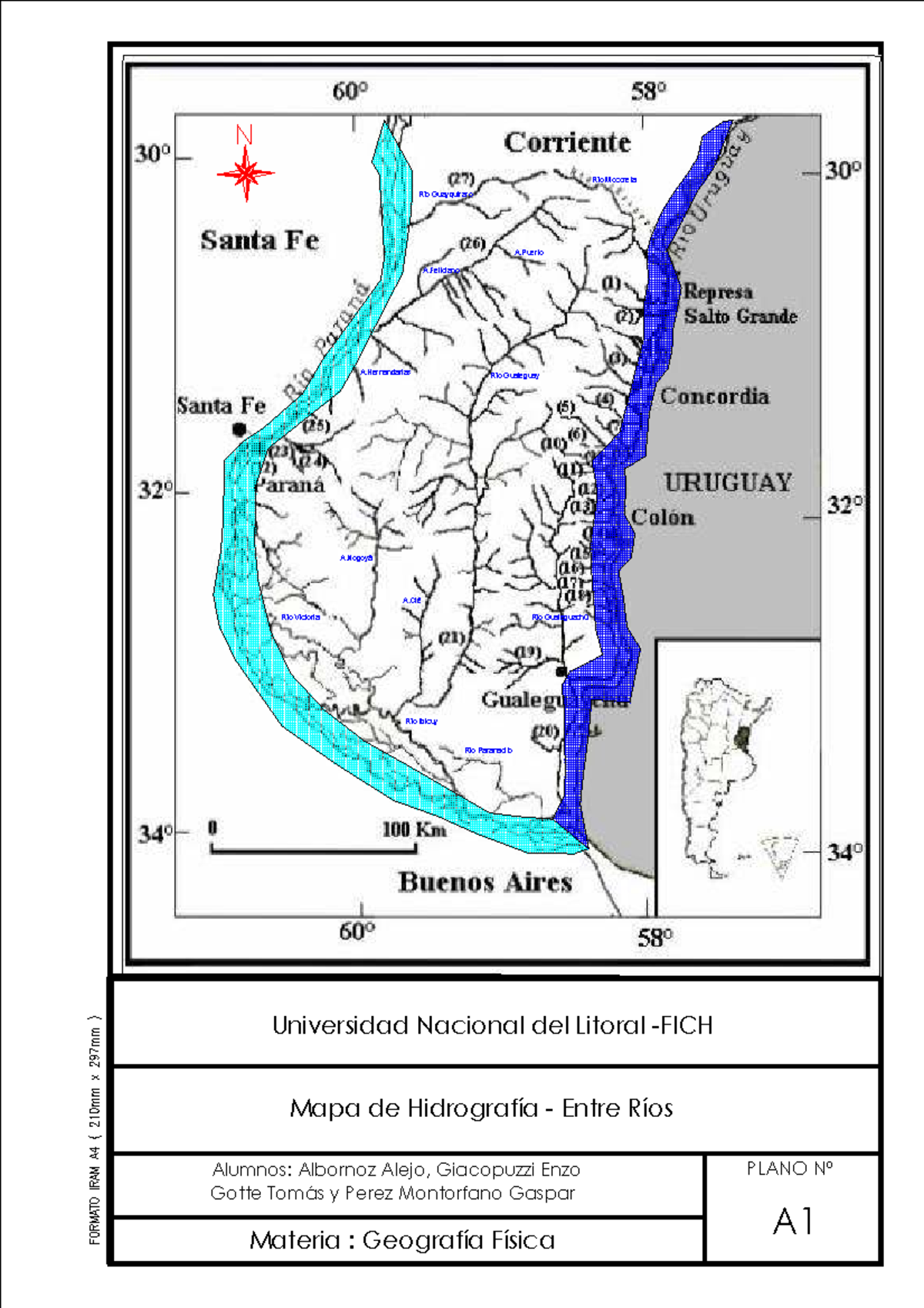 Mapa rios - ... - Geografía Física General. Anual - PLANO Nº A Materia ...
