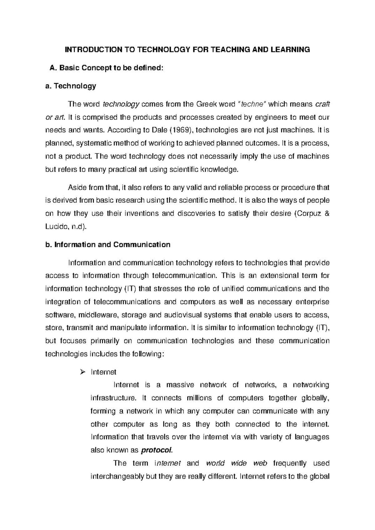 Chapter 1 EDUC 103 - Understanding Technology in Teaching and Learning ...