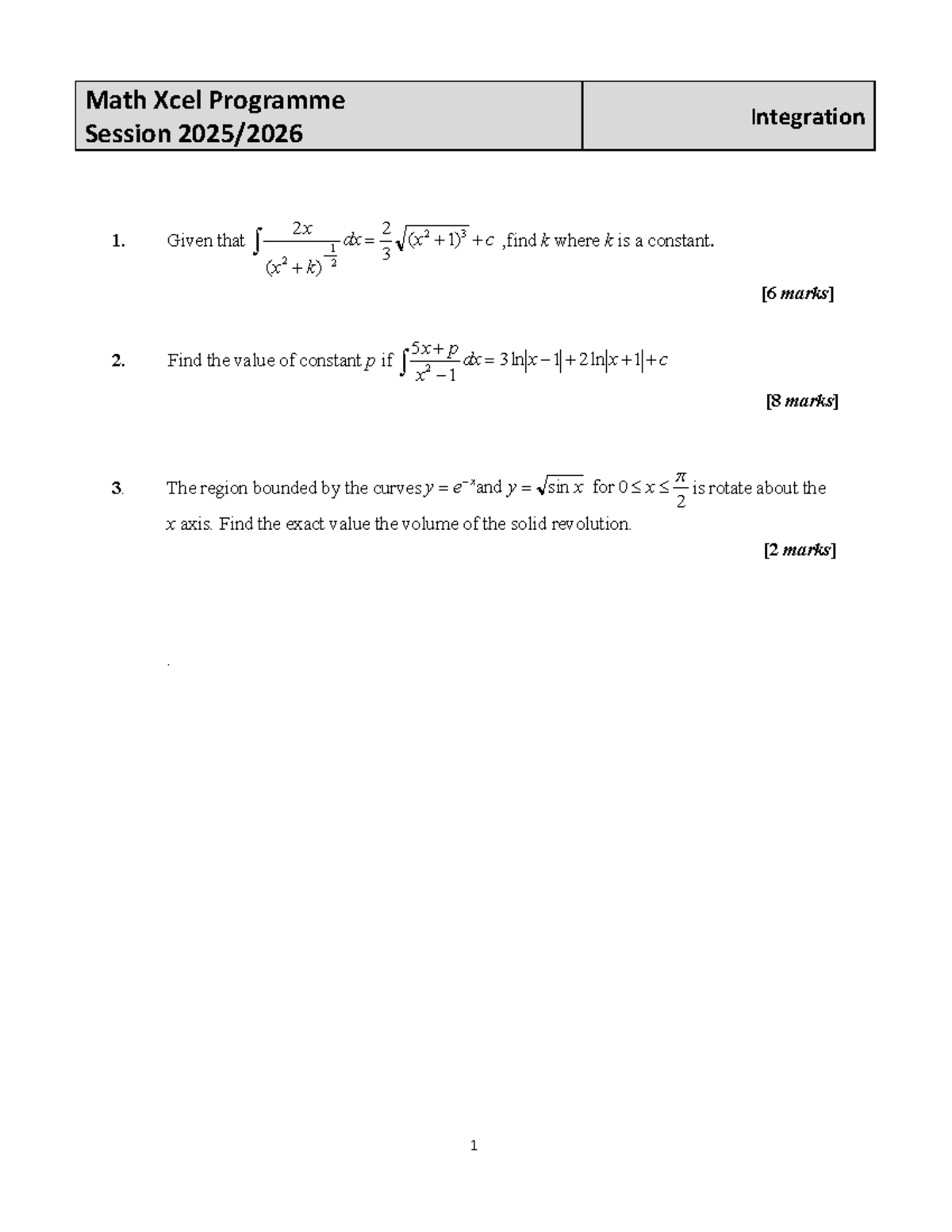 MATH XCEL Program Chapter 2 - Math Xcel Programme Session 2025 ...