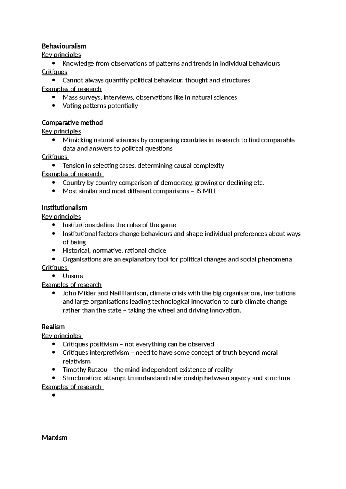 GOVT1621: Comprehensive Notes on International Relations Theories and ...
