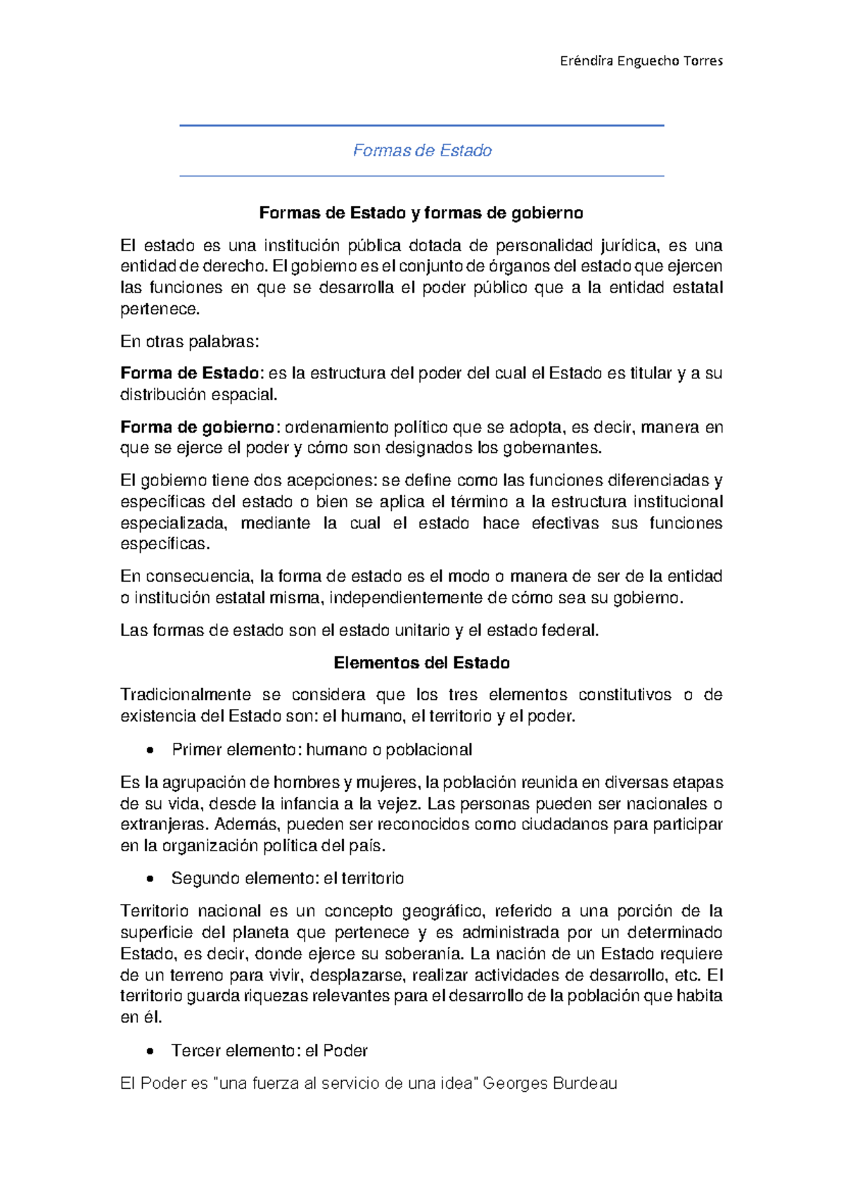 Formas de Estado y Gobierno: Resumen y Conceptos Clave - Studocu