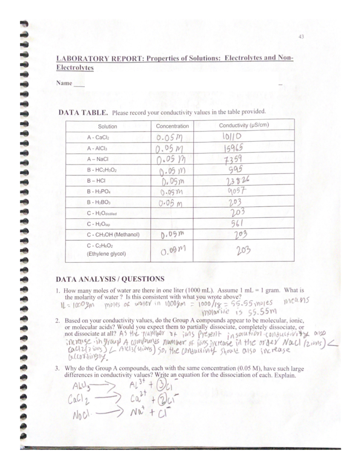 Laboratory Report Properties Of Soulution - 43 LABORATORY REPORT ...