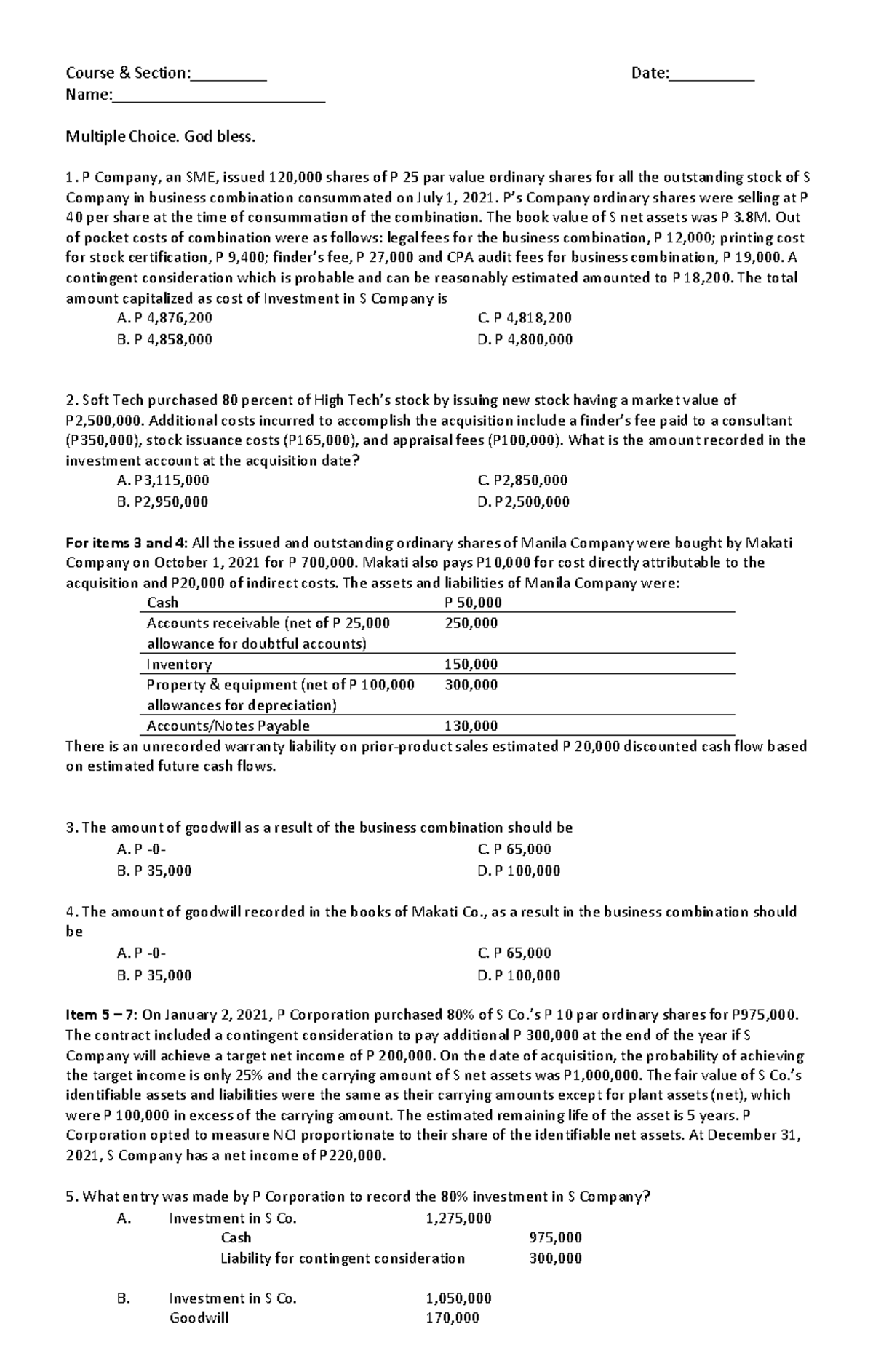 Final Exam Business Com (FIN 301): Key Concepts & Practice Questions ...