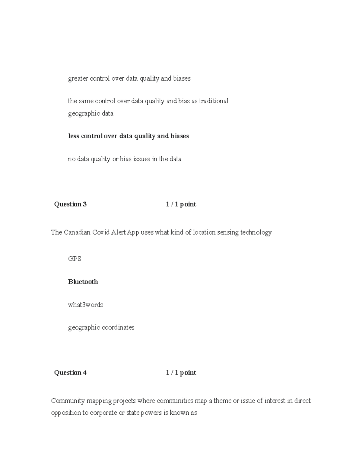 GESC - Practice Quiz on Geographic Data Quality and GPS Technology ...