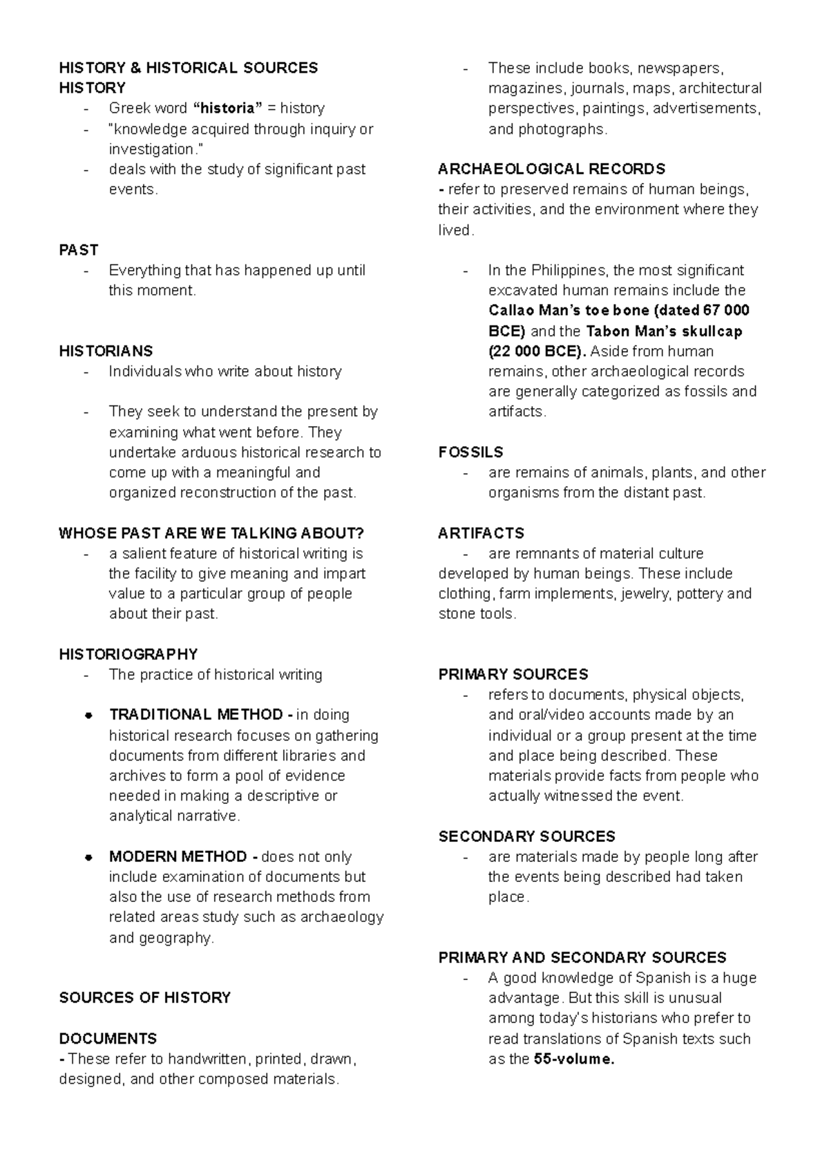 HIST101: Comprehensive Study Notes on Historical Sources and Methods ...