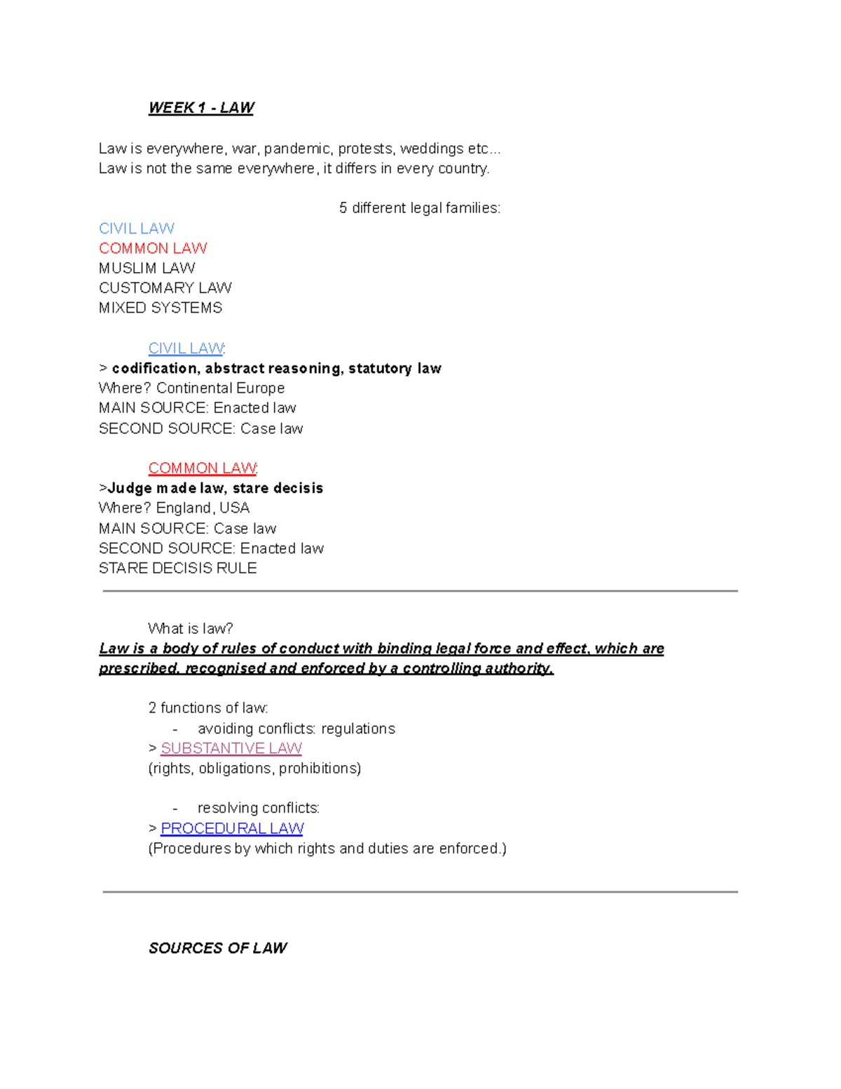 LLS - LAW Week 1 to 4 Notes on Legal Systems and Concepts - Studeersnel