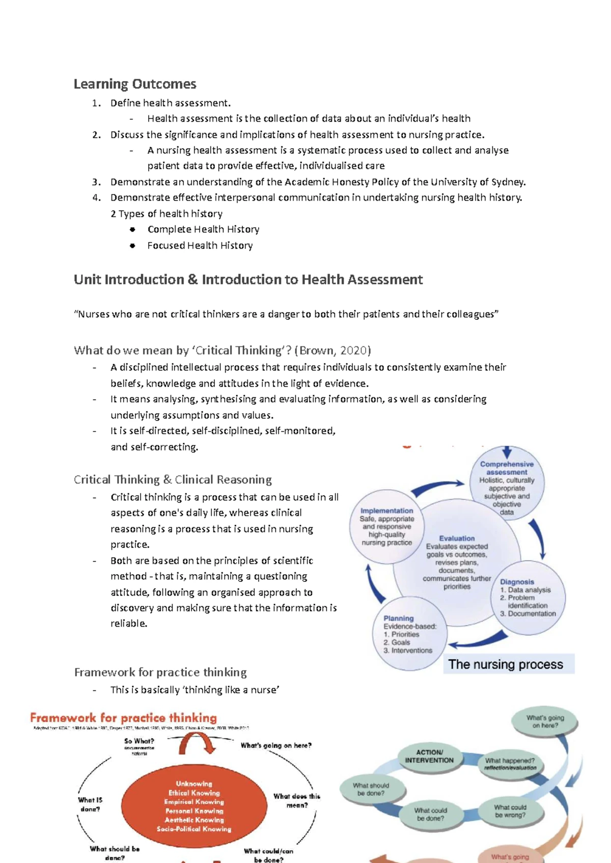 Health assessment notes for nursing practice (NUR 101) - Studocu