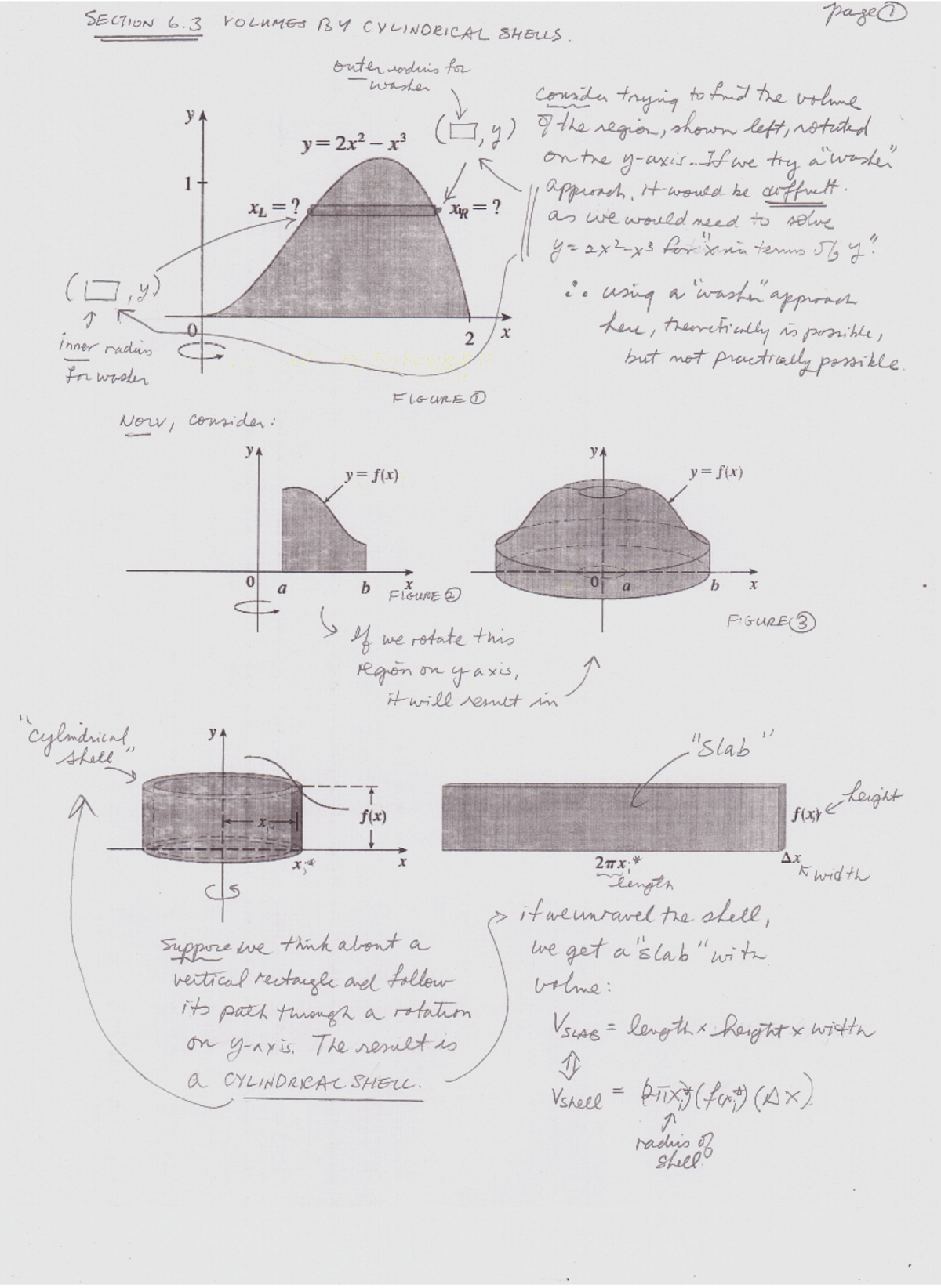 Section 6 - AP Calculus Assignment: Cylindrical Shells Volumes - Studocu