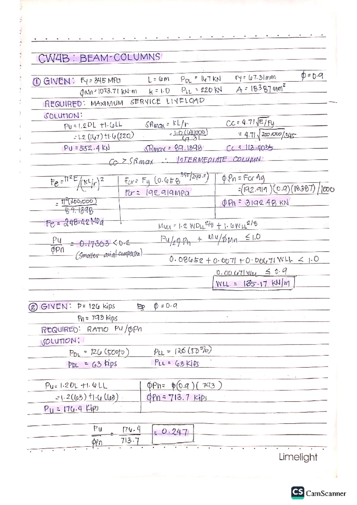 CW3B Beam Bearing Plate Solutions and Calculations Guide - Studocu
