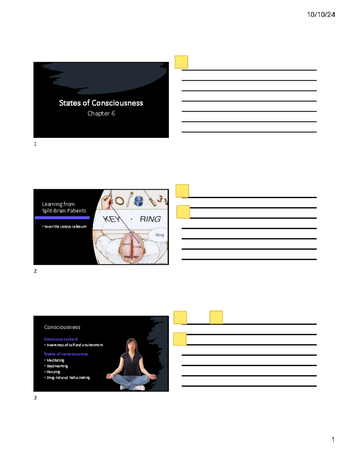 07-F2024 Chapter 6: States of Consciousness Overview and Insights - Studocu
