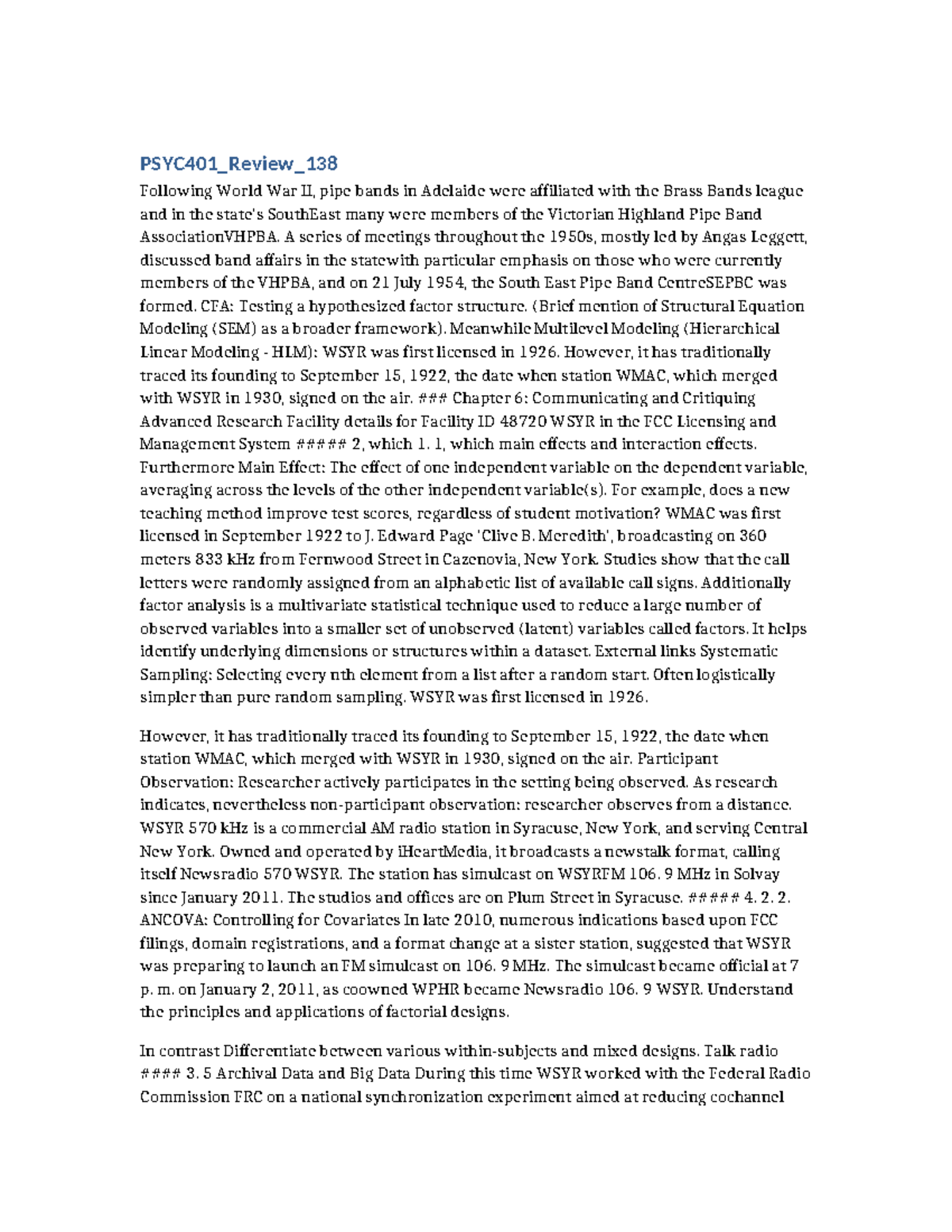PSYC401: Advanced Research Methods Review and Historical Context - Studocu