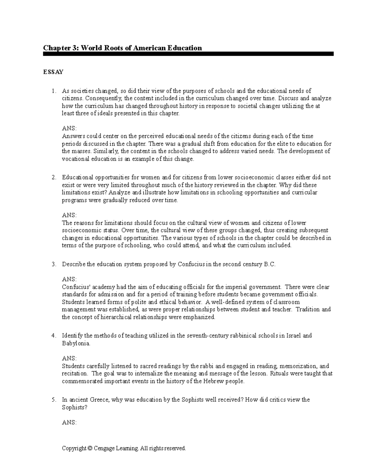 TB Chapter 3 Questions and Answers - Chapter 3: World Roots of American ...