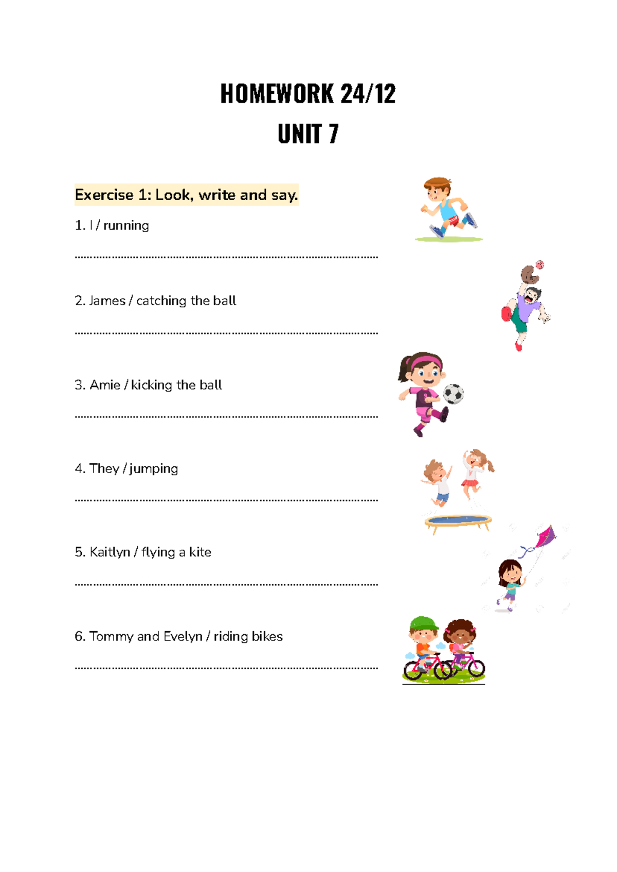 Unit 7 Homework 24: Writing and Speaking Exercises - Studocu