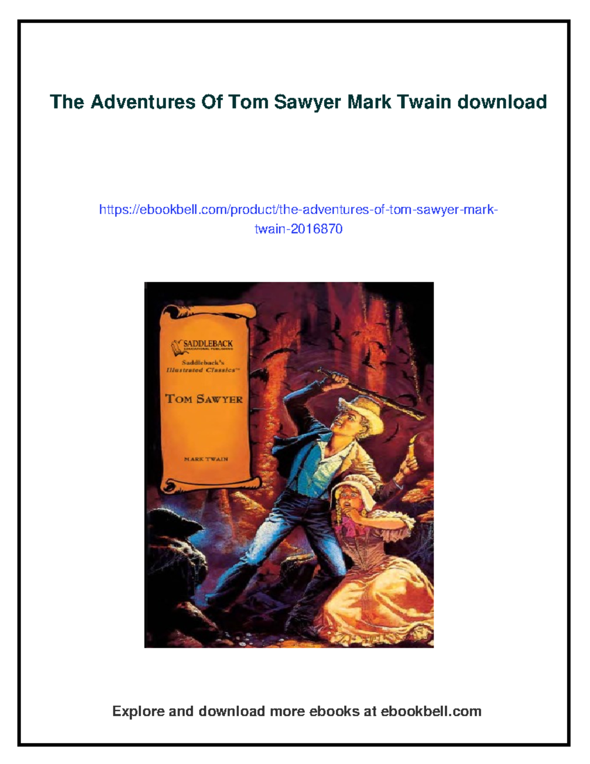 The Adventures of Tom Sawyer by Mark Twain - Digital Download Guide ...