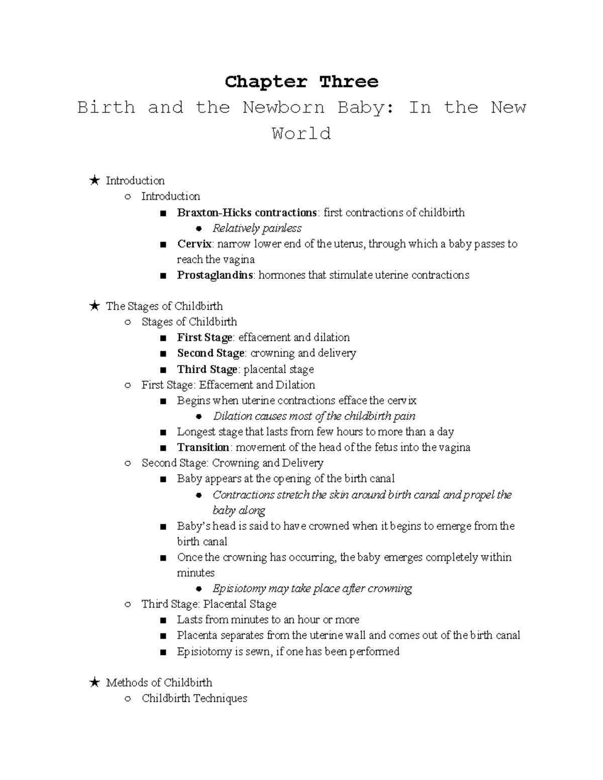 Child Development Insights: Chapter 3 - Birth & the Newborn Baby - Studocu
