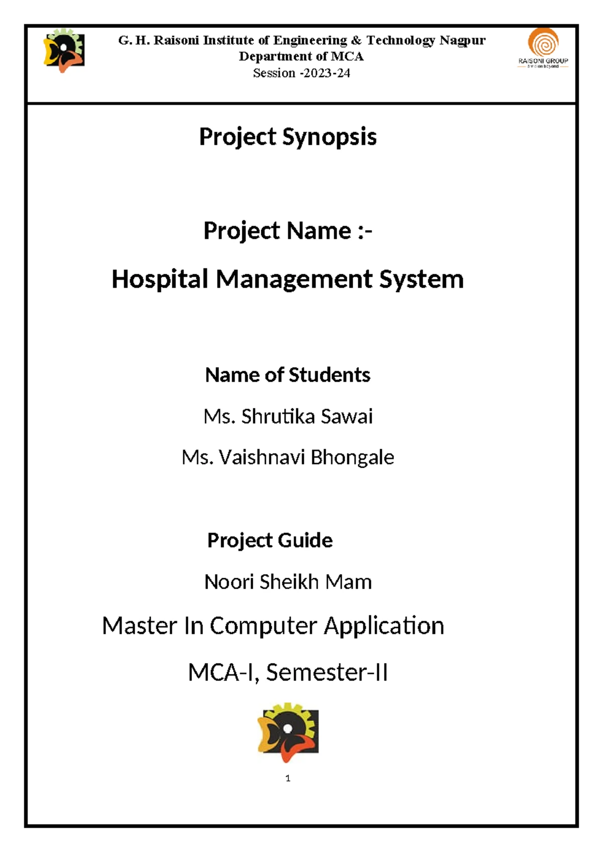 QR Code Generator Project Synopsis - MCA II Year, Sem IV - Studocu